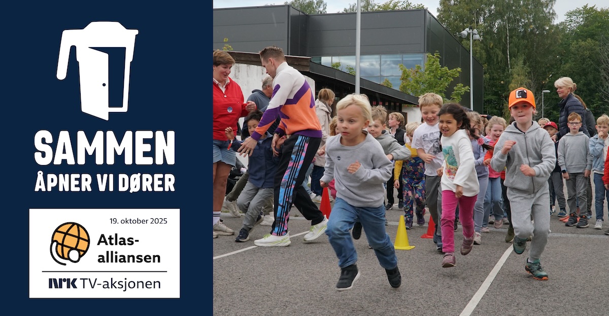 Barn som løper for «Skoleaksjonen» for TV-aksjonen NRK 2025